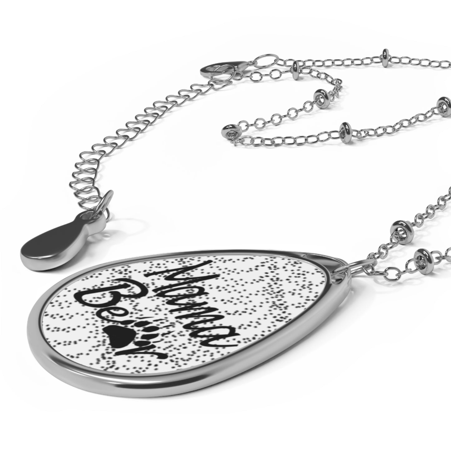 Mama Bear Prints Oval Necklace