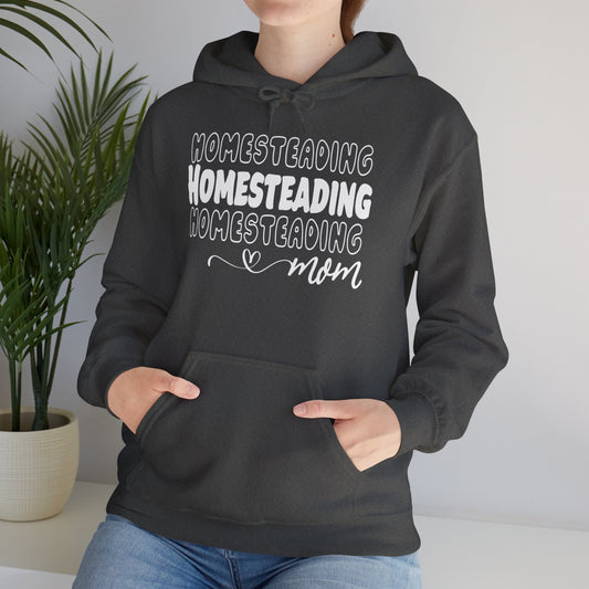 Homesteading Mom Hoodie — Cozy Farmlife Sweatshirt (Dark Colors)