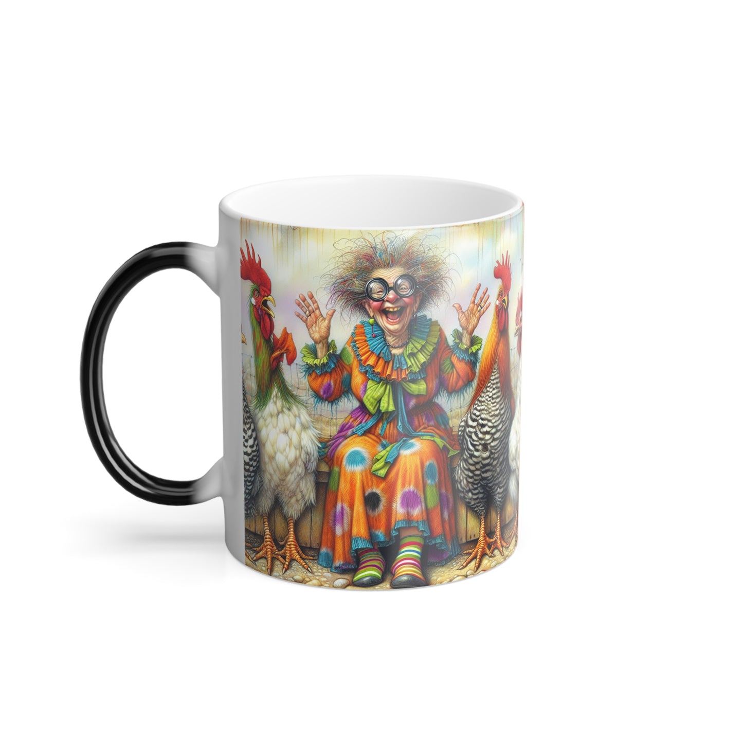 Crazy Chicken Lady Color Morphing Mug, 11oz